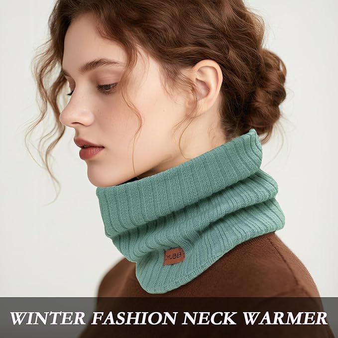 Neck Warmer Gaiter, Winter Fleece Lined Face Mask Scarf for Men Women, Thick Warm Cold Weather Running Ski Neck Cover
