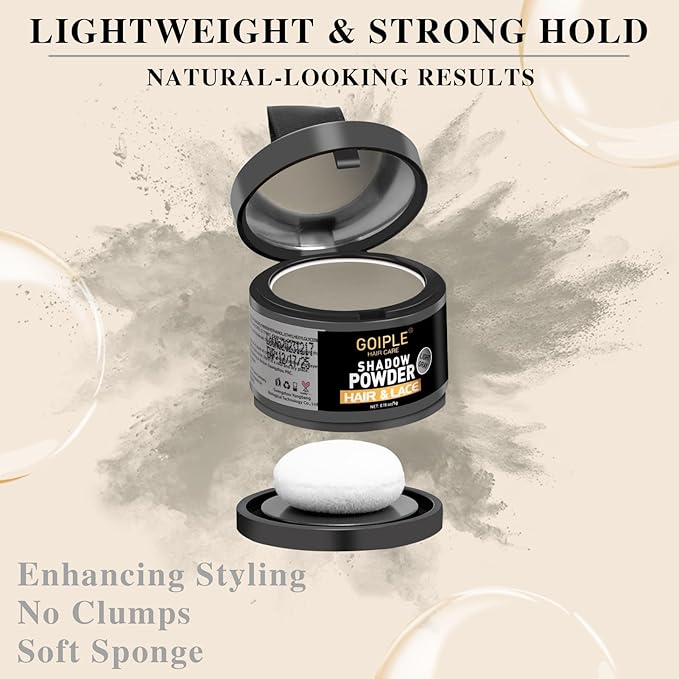 Root Cover Up Powder for Women - Light Gray Hairline Powder for Bald Spots, Eyebrows, Beard Line, Light-Blonde Hair Fibers for Thinning Hair Shadow Powder 2 Pack