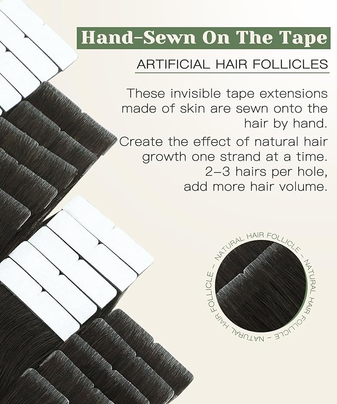 SURNEL Injected Tape in Hair Extensions Human 16 Inch Dark Brown to Dirty Blonde Real Hair Seamless Remy Invisible Tape in Extensions 20Pcs 35g(#2618,16)