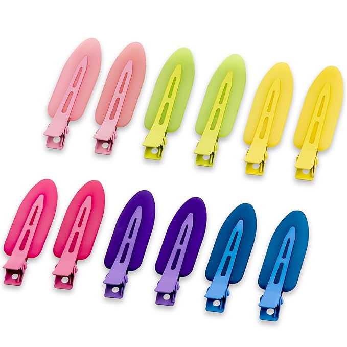 No Crease Creaseless No Bend Hair Clips For Styling Non Slip Flat Clips For Makeup Hair Accessories For Women,Multiple Colors,12 PCS