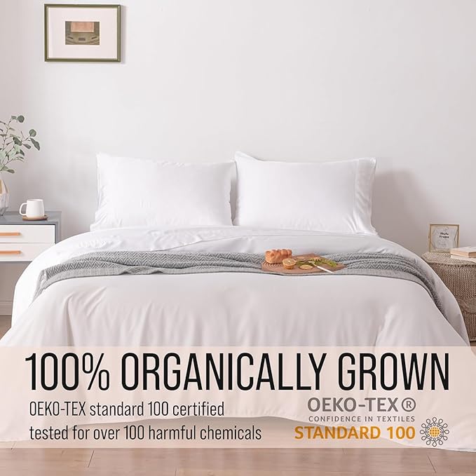 Bella Coterie | Luxury Bamboo Viscose Standard Size Pillowcase Set | 100% Organically Grown | Ultra Soft | Cooling | 2 Pcs [White]