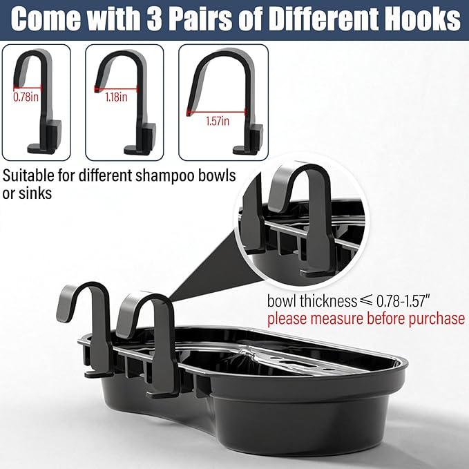 Salon Storage Rack Shampoo Bottle Shelf Shampoo Bowl Tray to Hold Color Bowls Hanging Salon Organizer Tray for Hairdressing Tools, Coloring Bowls, Combs