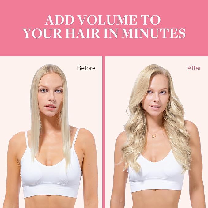 GOO GOO Clip in Hair Extensions Real Human Hair, Remy Human Hair Extensions Clip ins for Women, Natural Human Hair, 18inch 130g 7Pcs, Ash Blonde to Platinum Blonde Balayage