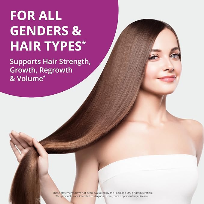 NuBest Hair Xtra - Hair Growth Vitamin for Faster Hair Growth | Natural Hair Thickening with Biotin, Zinc, MSM, B Vitamins, Choline - Hair Supplement, Hair Regrowth | 1 Month Supply