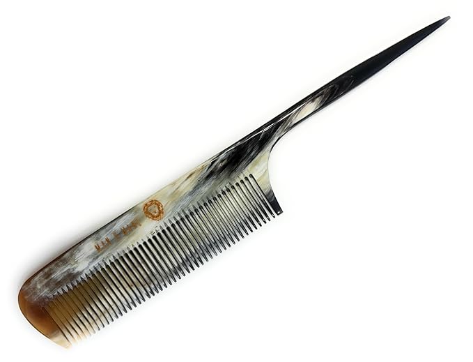 Premium Handmade 100% Oxhorn Anti-static Rat Tail Fine Tooth Comb for Women & Men