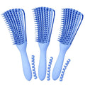 Detangling Brush for Afro American/African 3a to 4c Kinky Wavy/Curly/Coily Hair, Scalp Massage Knots Detangler Comb for Wet/Dry/Oil/Thick/Long Hair (3 pcs, 3-Blue)