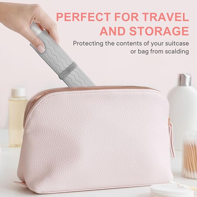 Oversize Silicone Heat Resistant Mat, Portable Travel Mat Cover with Velcro for Curling Irons, Flat Irons, Hair Straightener and Hot Hair Styling Tools(14.2" x 11")