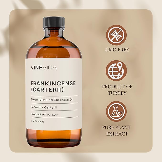 VINEVIDA Frankincense Essential Oil - 16 oz Undiluted - DIY Candle Scents