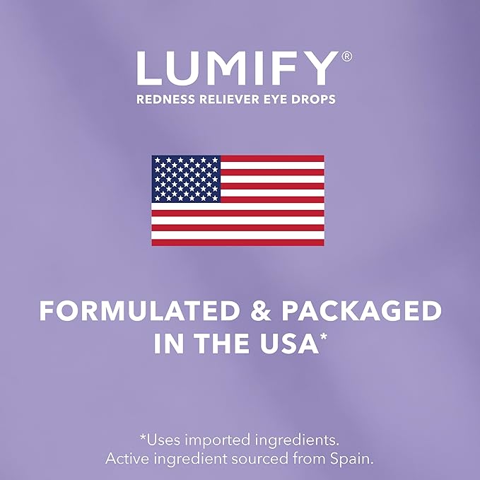LUMIFY Eye Drops for Red Eyes, Redness Reliever for Brighter Looking Eyes, Works in 1 Minute & Lasts Up to 8 Hours, Eye Drops, 0.17 Fl Oz (5 mL)
