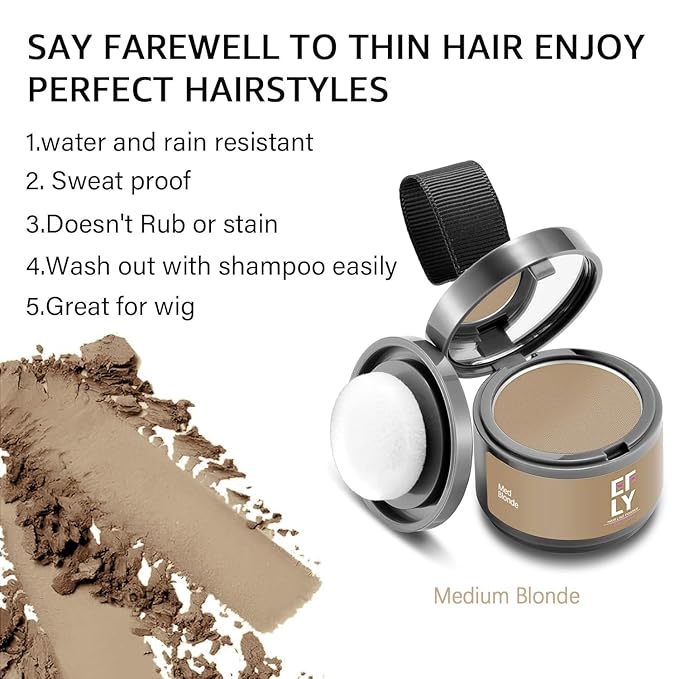 Root Touch Up Hair Color Powder For Concealing Hair Loss and Thinning, Gray Hair Shadow Powder Root Cover Up Hairline Powder For Women Men Eyebrows, Beard Line