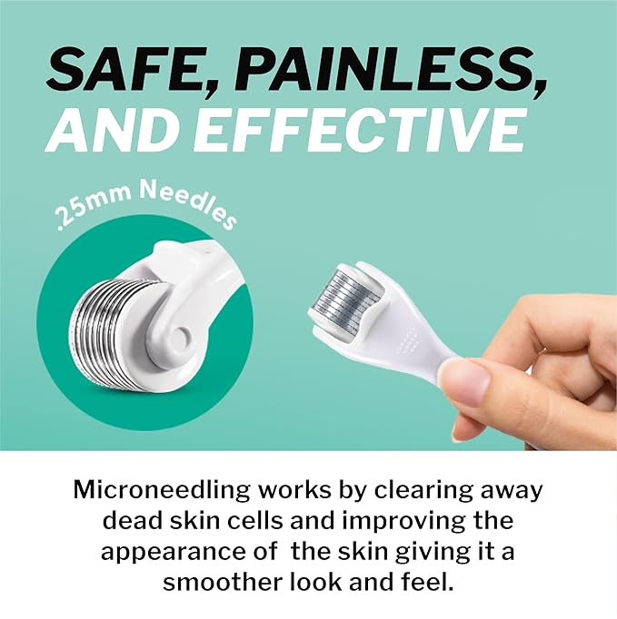Shapiro MD Microneedle Dermal Roller, Exfoliate and Invigorate Scalp, 0.25 mm Needles, Painless Design