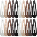 WILLBOND 30 Pieces 3.1 Inch Large Metal Snap Hair Clips Nonslip Barrettes Women Hair Accessories (Five Color)