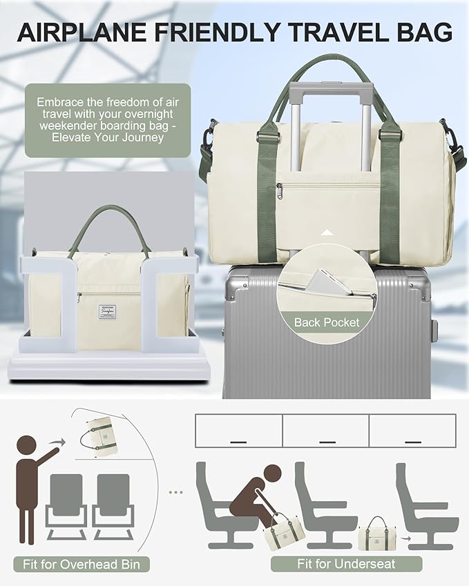 Gym Bag Womens,Travel Duffel Carry on Bag Sport Tote Bag Weekend Overnight Bag