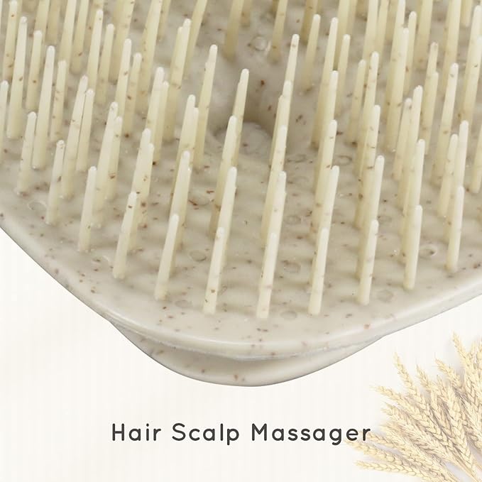 Scalp Massager Shampoo Brush,Scalp Scrubber for Dandruff Removal, Scalp Care Hair Brush Wet & Dry detangler for Men and Women. (Grey, 1pc- Soft for Short & Medium Hair)