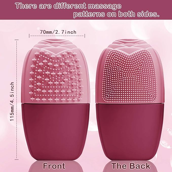XHJRI Ice Face Roller Massager,Ice Cube Roller for Face, Eyes and Neck Naturally Conditioning and Skin Care,De-Puff Eye Bags,Reduce Migraine Pain,Reusable Massage Silicone Ice Mold (Upgrade Rose)