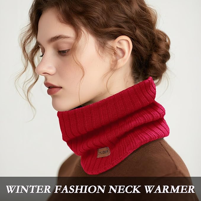 Neck Warmer Gaiter, Winter Fleece Lined Face Mask Scarf for Men Women, Thick Warm Cold Weather Running Ski Neck Cover