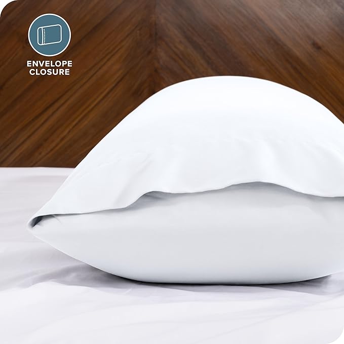 Bare Home Microfiber Body Pillow Cover - Ultra Soft & Cooling - Double Brushed - Envelope Closure - Easy Care (20''x54'' Body Pillow Cover, White)