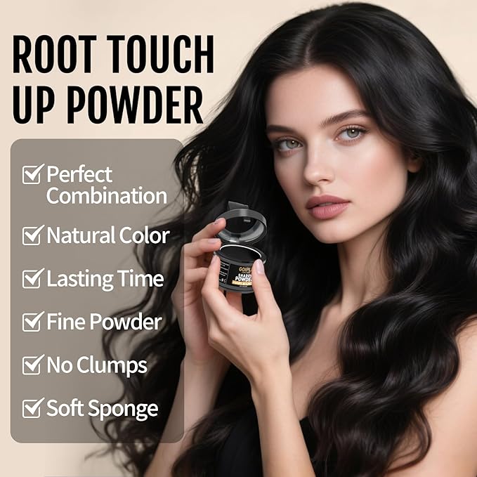Root Cover Up Powder Hairline Powder for Women Root Touch Up Hair Color for Bald Spots, Eyebrows, Beard Line, Light-Blonde Hair Fibers for Thinning Hair Shadow Cover Up 2 Pack (Black)
