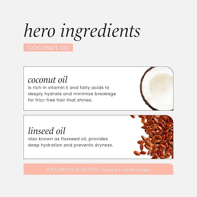 HASK Coconut Nourishing Shampoo + Conditioner Set | For All Hair Types, Sulfate-Free, Paraben-Free, Gluten-Free, Cruelty-Free, Color Safe | 12oz each
