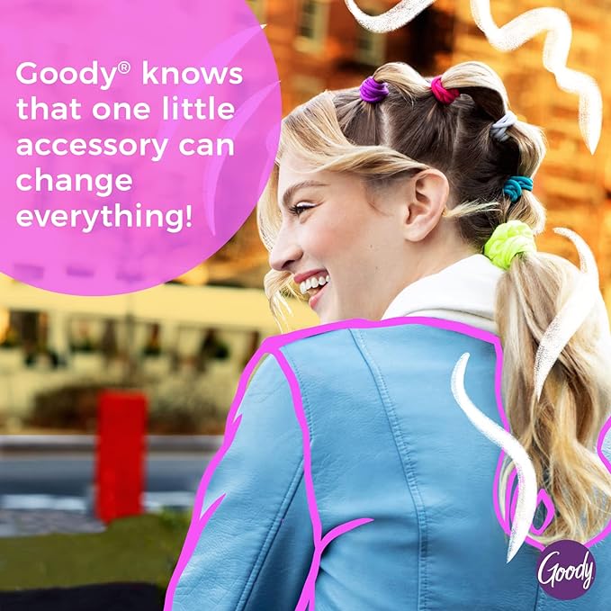 Goody Ouchless Hair Elastics – No Pull, No Breakage, Tangle-Free Hold for Thick, Curly, Coily & Textured Hair – 70 Count, Black, Long-Lasting Ponytail Holders for Women & Men