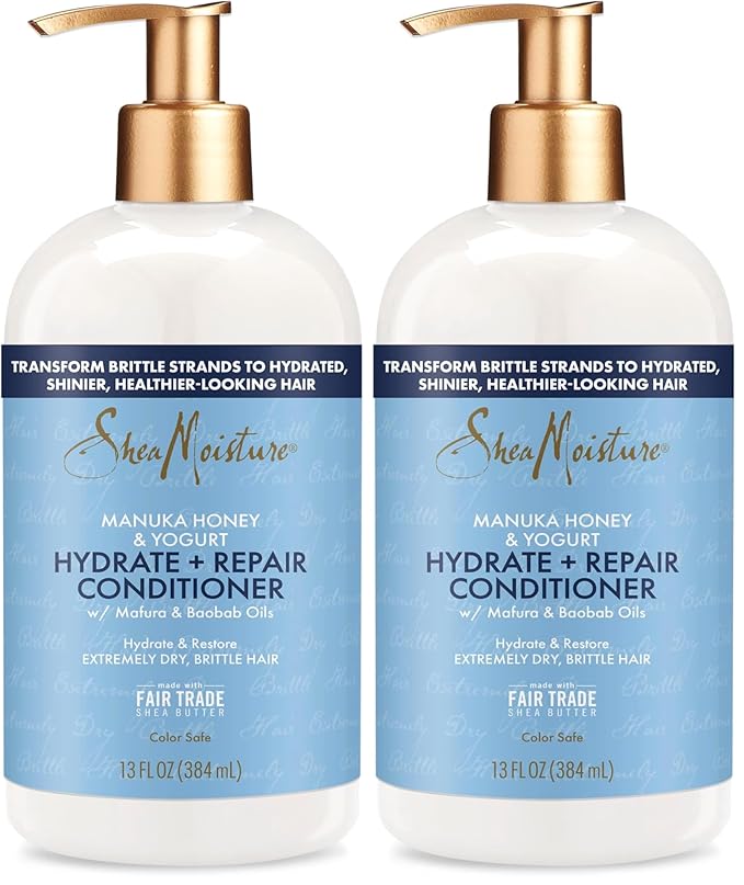 SheaMoisture Hydrate & Repair Conditioner for Damaged Hair Manuka Honey & Yogurt Shea Butter 13 oz (Pack of 2)
