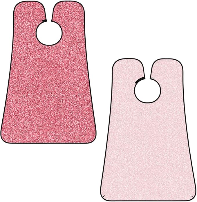 Waterproof Beard Grooming Bib, Pink Glitter Texture Shave Bib, Non-Stick Hair Catcher for Shaving Trimming, Apron Essential for Men Dad