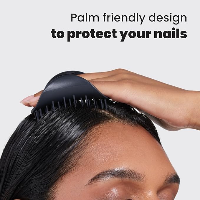 Tangle Teezer Scalp & Shampoo Hairbrush, to Exfoliate, Massage, and Cleanse, for All Hair Types, Onyx Black