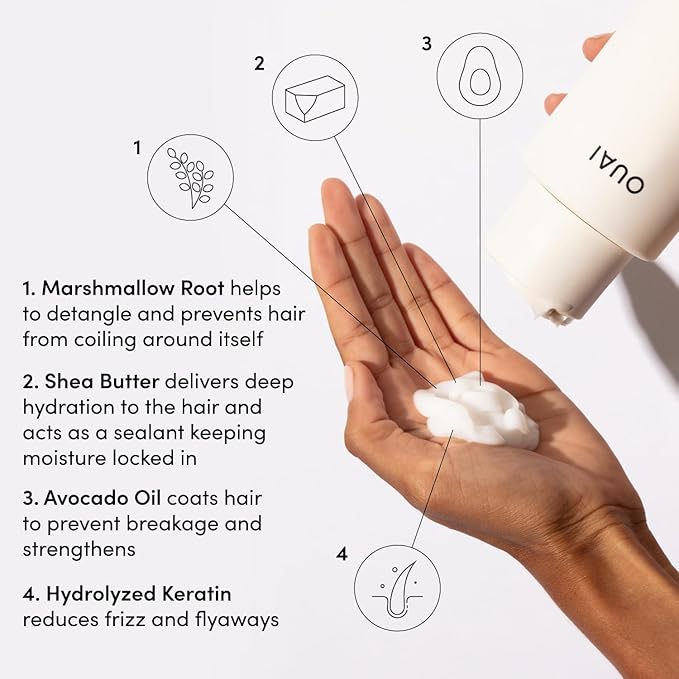 OUAI Thick Hair Conditioner Refill - Moisturizing Conditioner for Dry, Frizzy Hair - Keratin, Marshmallow Root, Shea Butter and Avocado Oil - Paraben, Phthalate & Sulfate Free (32 Oz)