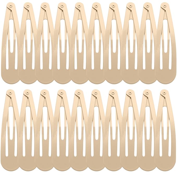WILLBOND 30 Pieces 3.1 Inch Large Metal Snap Hair Clips Nonslip Barrettes Women Hair Accessories (Taupe)