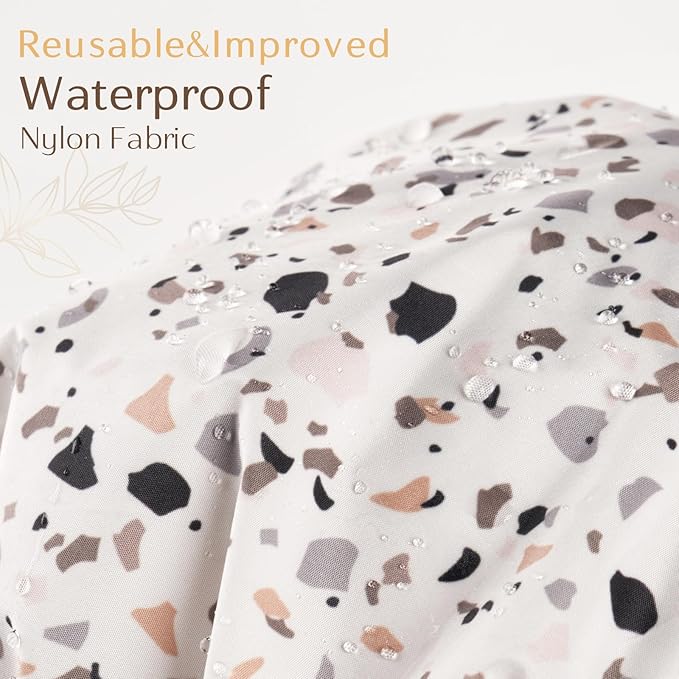 Yanibest Shower Cap Reusable Waterproof - Double Layer Shower Caps for Women, Washable Shower Bonnet with Soft Non-Slip Elastic Band, Bath Hair Hat for Most Hair Types