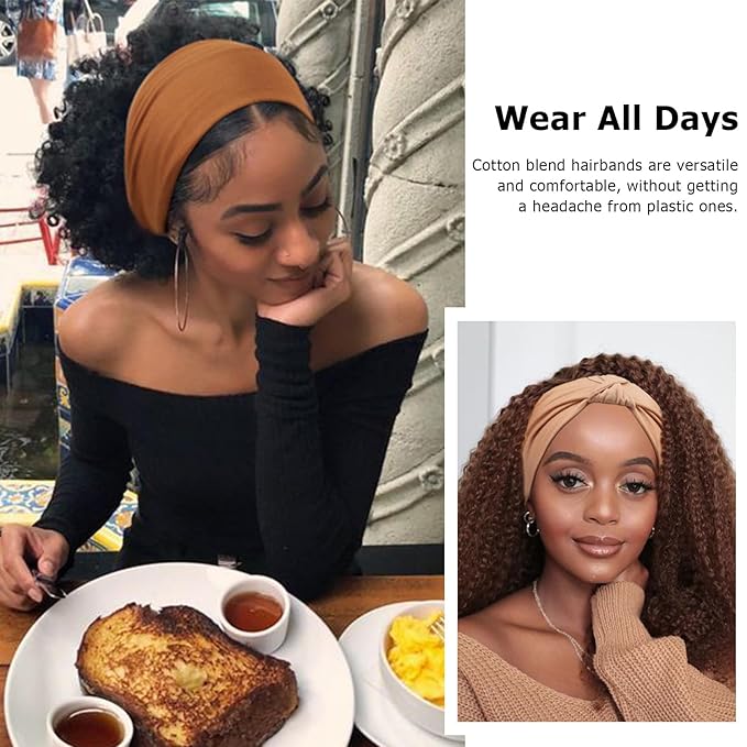 DRESHOW 4 Pack Turban Headbands for Women Wide Vintage Head Wraps Knotted Cute Hair Band Accessories