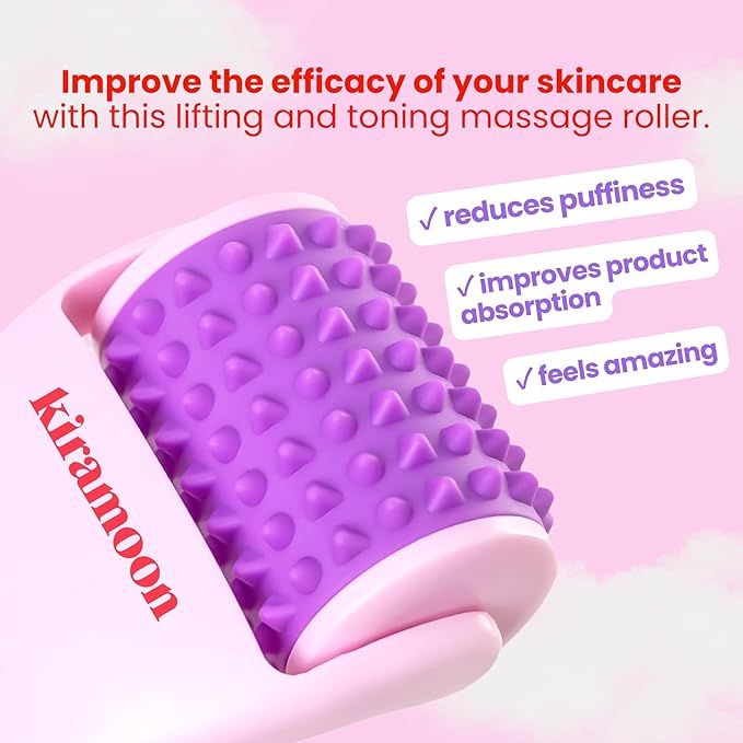 Kiramoon Reset Roller to Boost Skincare Absorption, Reduce Puffiness, Relax Jaw Muscles, and Promote Collagen. Anti-Aging and Relaxing Silicone, Gifts for Her
