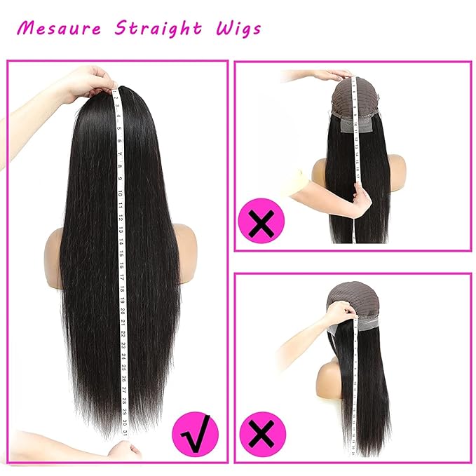 Straight Lace Front Wigs Human Hair Pre Plucked 180 Density Unprocessed Brazilian Virgin Human Hair 13x6 HD Lace Frontal Wigs Black Human Hair Glueless Wigs for Women 26 Inch