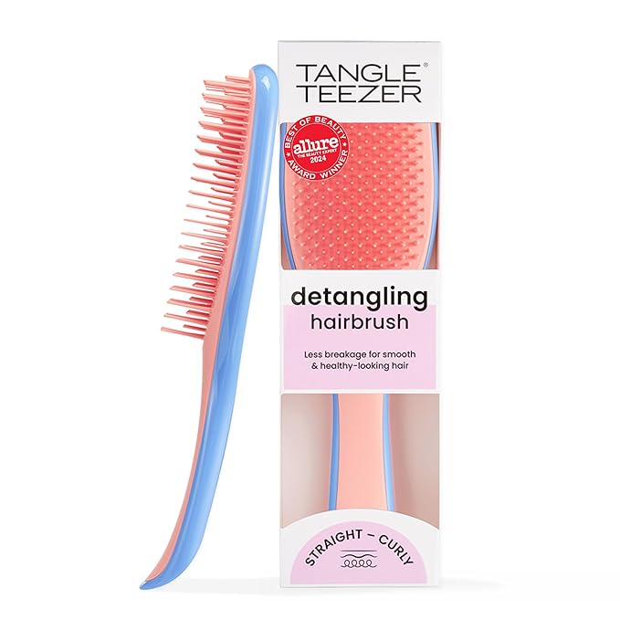 Tangle Teezer Ultimate Detangler Brush for Wet & Dry Hair, Eliminates Knots & Reduces Breakage for All Hair Types, Apricot Blaze