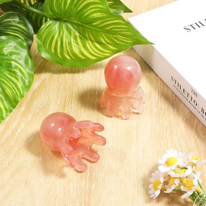 2 Pack Octopus Head Massager Comb Stress Relief Point Massage Comb Head Massage Tools Pink Acupressure Massager Scalp Massagers for Headaches Manual Acupressure Tool