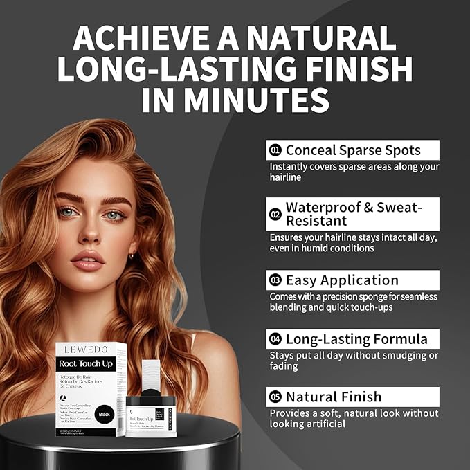 Hairline Powder 24H Stain-Proof, Root Touch Up Hair Color for Gray Coverage,Bald Spot Concealing Hair Shadow Powder for Women & Men,Natural-Looking (Light Blonde)