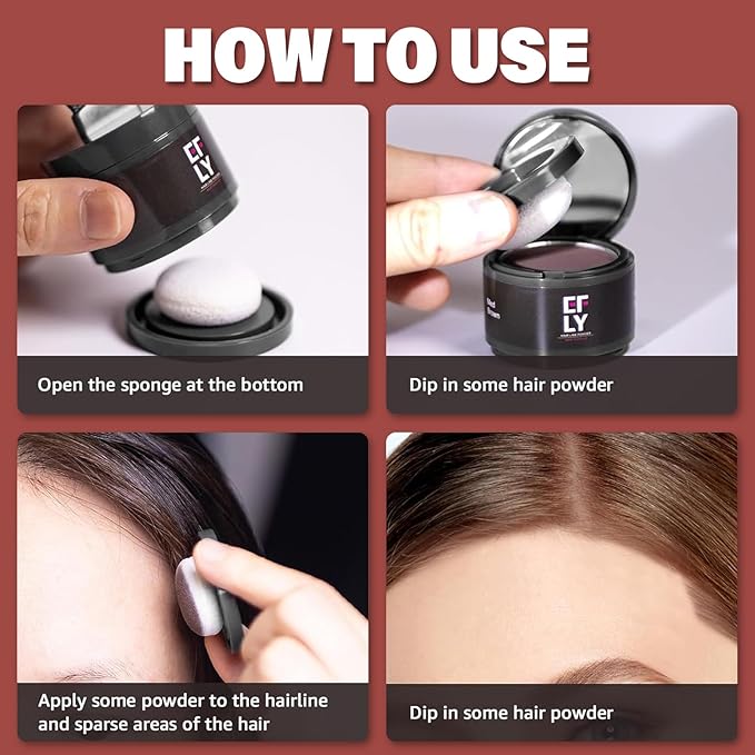 Root Touch Up Hair Color Powder For Concealing Hair Loss and Thinning, Gray Hair Shadow Root Cover Up Hairline Powder For Women Men Eyebrows, Beard Line (Red Brown, 0.35Ounce)
