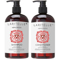 Laritelle Organic Shampoo 17 oz + Conditioner 16 oz | Prevents Hair Loss, Promotes Hair Growth | Ayurvedic Herbs, Lavender, Ginger & Rosemary | NO GMO, Sulfates, Gluten, Alcohol, Parabens, Phthalates
