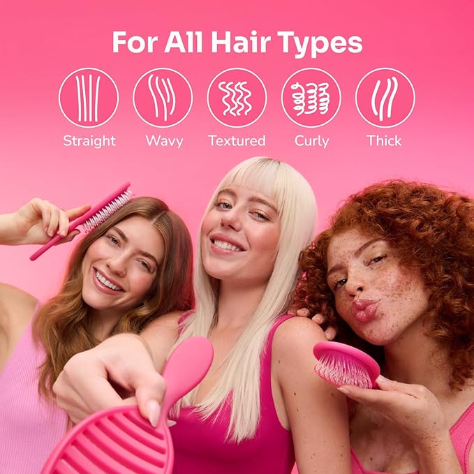 Wet Brush Mini Detangler Hair Brush for Gentle Knot Removal, Compact Travel Size, Soft Bristles for Pain-Free Detangling, Less Breakage, Works on All Hair Types, Limited Edition, Prismatic Glow Purple