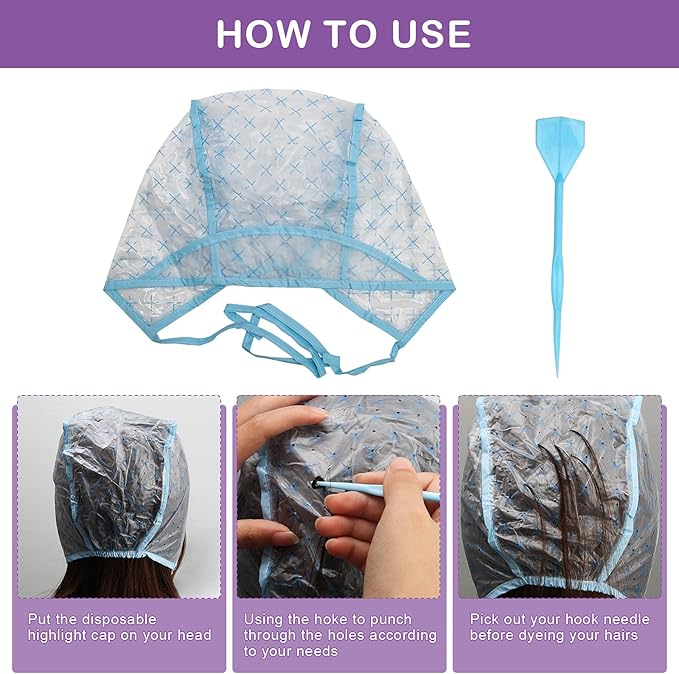 AHIER 23 Pack Hair Coloring Kit, Include Hair Dye Brush and Bowl Set, Highlight Cap Kit, Ear Cover, Gloves, Shawl, Shower Cap for DIY Salon Coloring Tools
