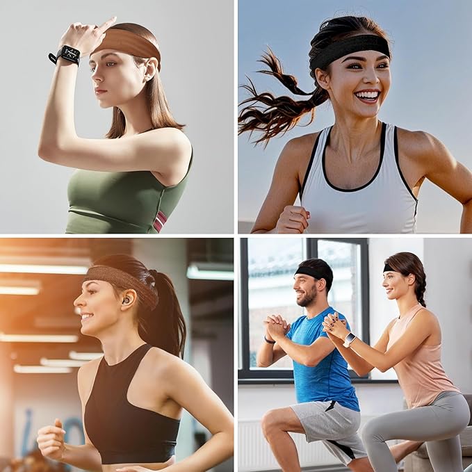 Workout Headbands Non Slip Headband Sport Headbands Sweatbands Elastic Sport Hair Bands for Sports Travel Indoor Fitness Gym