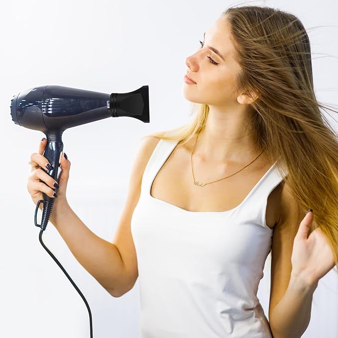 VOSAREA 2pcs Hair Dryer Nozzle Attachment Reusable Blow Dry Hair Dryer Diffuser Professional Hairdressing Styling Tool (Black)
