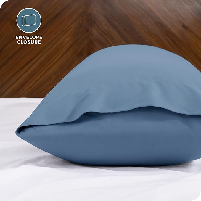 Bare Home Microfiber Body Pillow Cover - Ultra Soft & Cooling - Double Brushed - Envelope Closure - Easy Care (20''x54'' Body Pillow Cover, Coronet Blue)