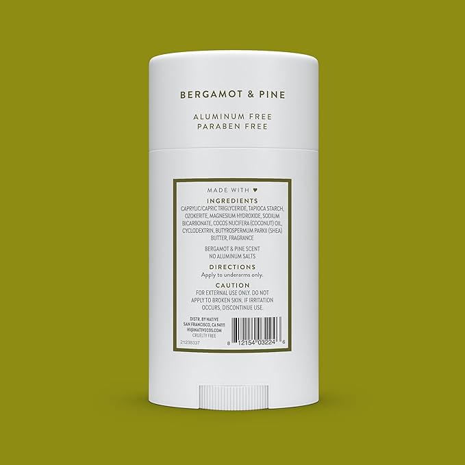 Native Deodorant Contains Naturally Derived Ingredients, 72 Hour Odor Control | Seasonal Scents for Women and Men, Aluminum Free with Baking Soda, Coconut Oil & Shea Butter | Bergamot & Pine