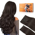 DOORES Human Hair Extensions Clip in, Dark Brown 9pcs 150g 18 Inch, Remy Straight Natural Thick Real Hair