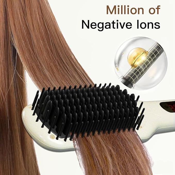 MEGAWISE Hair Straightener Brush Series (Pearl White)