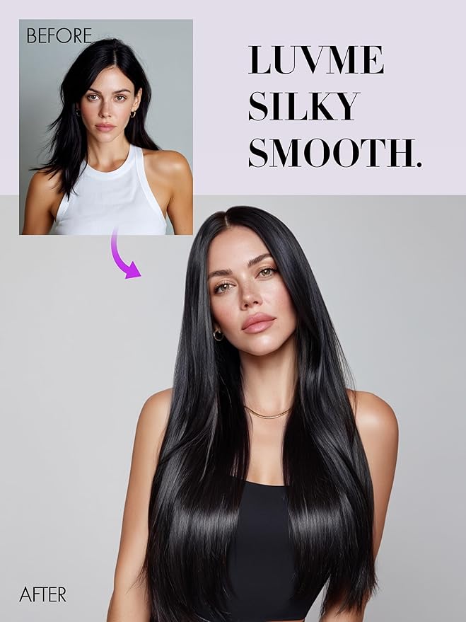 LUVME Invisible Clip in Hair Extensions Real Human Hair, 22 inch 110g 6Pcs, Natural Black Remy Human Hair Extensions Clip ins for Women, Natural Human Hair
