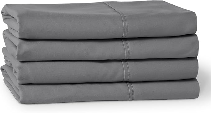 Bare Home Microfiber King Size Pillowcases - 4 Pack, Grey, 20x40