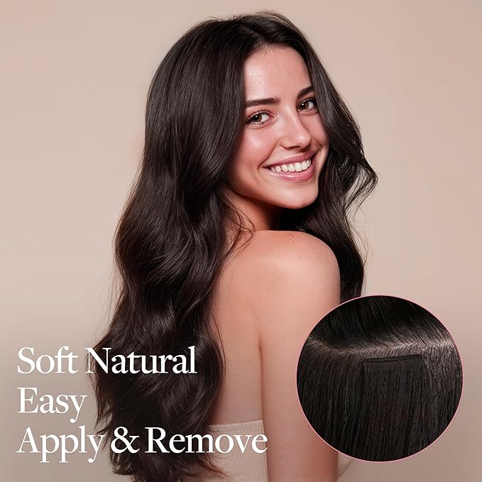 GOO GOO Clip in Hair Extensions Real Human Hair, Remy Human Hair Extensions Clip ins for Women, Natural Human Hair, 26inch 180g 7 Pcs, #2/6 Dark Brown Highlighted Chestnut Brown