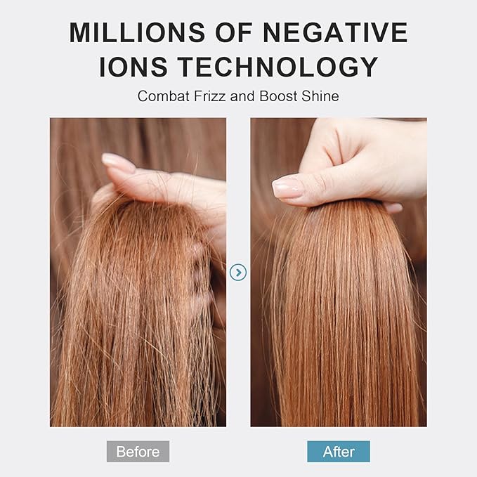 Travel Size Hair Dryer Dual Voltage Hair Styler, 110-240V 2 Inch Oval Jet Brush, Blow Dryer with Universal Adapter for Worldwide Use